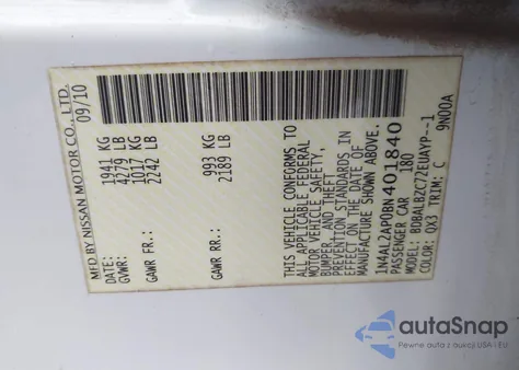 2011 Nissan Altima 2.5 S from USA, damaged, VIN 1N4AL2AP0BN401840